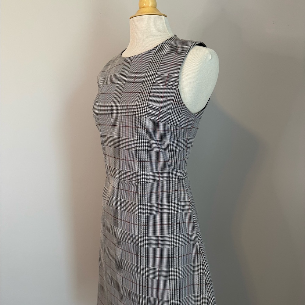 Theory Gray Checkered Midi Dress